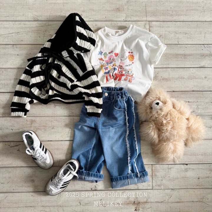 Melikey - Korean Children Fashion - #kidsshorts - Point Denim Pants - 10