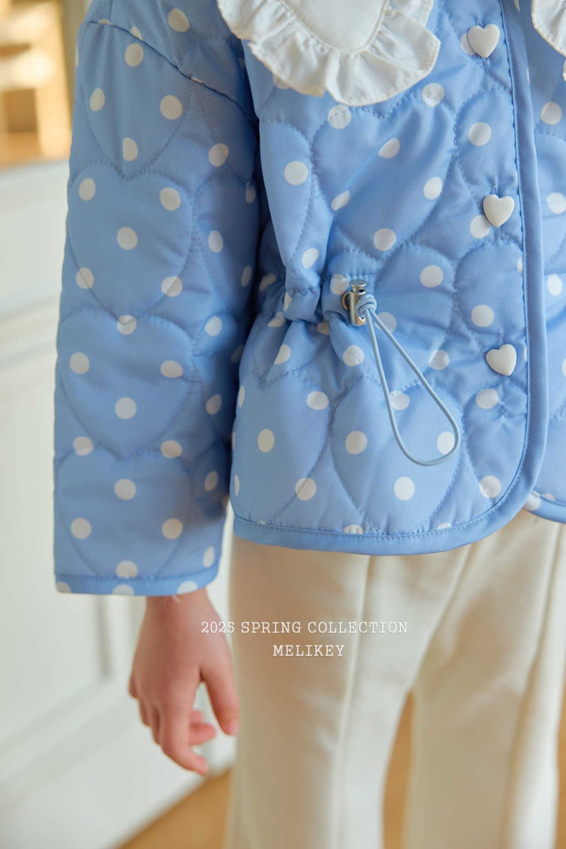Melikey - Korean Children Fashion - #kidsshorts - Dot Collar Quilting Jacket - 7