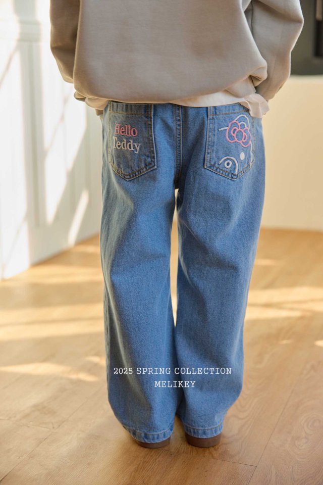 Melikey - Korean Children Fashion - #kidsshorts - Hello Denim Pants - 9