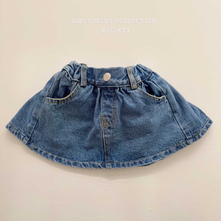 Melikey - Korean Children Fashion - #fashionkids - Layered Short Denim Skirt - 4