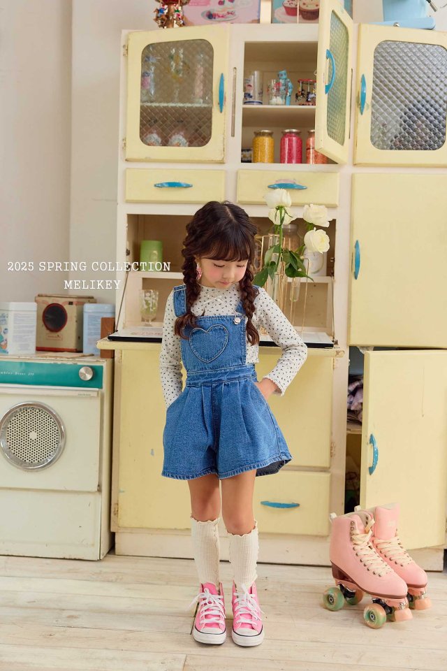Melikey - Korean Children Fashion - #kidsstore - Heart Pocket Suspenders Pants - 6