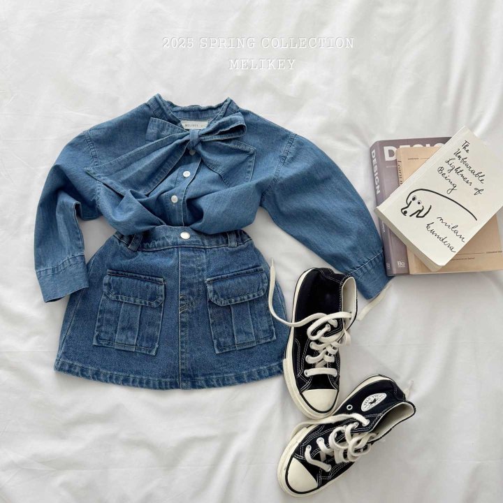Melikey - Korean Children Fashion - #kidsstore - Miu Denim Skirt - 3