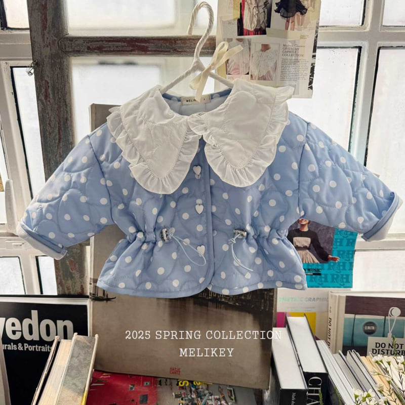 Melikey - Korean Children Fashion - #kidsstore - Dot Collar Quilting Jacket - 8