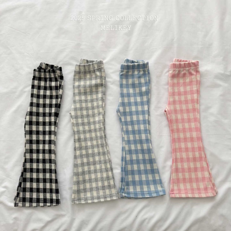 Melikey - Korean Children Fashion - #kidsstore - Big Check Bootcut Pants - 10