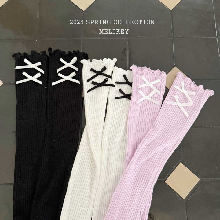 Melikey - Korean Children Fashion - #kidsstore - Butterfly Ribbon Long Socks