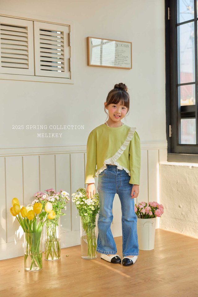 Melikey - Korean Children Fashion - #kidzfashiontrend - Heart Denim Bootcut Pants - 9