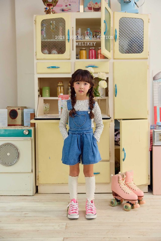 Melikey - Korean Children Fashion - #kidzfashiontrend - Heart Pocket Suspenders Pants - 7