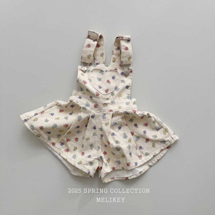 Melikey - Korean Children Fashion - #kidzfashiontrend - Spring Flower Suspenders Pants - 6
