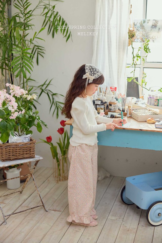 Melikey - Korean Children Fashion - #kidzfashiontrend - Spring Flower Frill Pants - 5