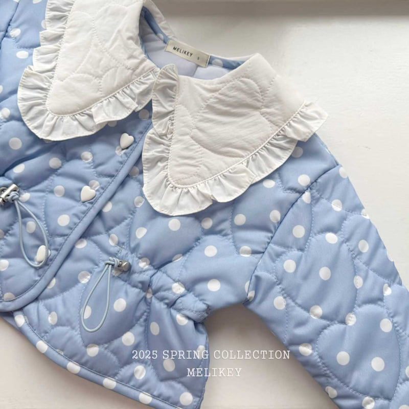 Melikey - Korean Children Fashion - #kidzfashiontrend - Dot Collar Quilting Jacket - 9