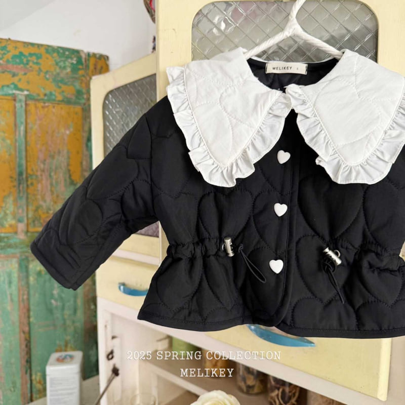 Melikey - Korean Children Fashion - #kidzfashiontrend - Black Collar Quilting Jacket - 8