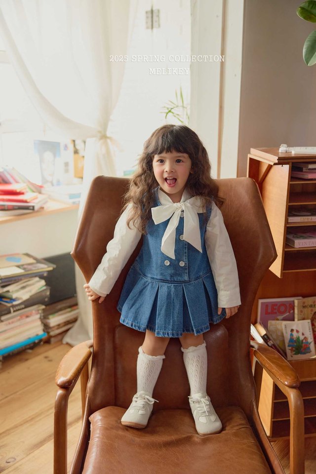 Melikey - Korean Children Fashion - #kidzfashiontrend - Big Ribbon Blouse - 7
