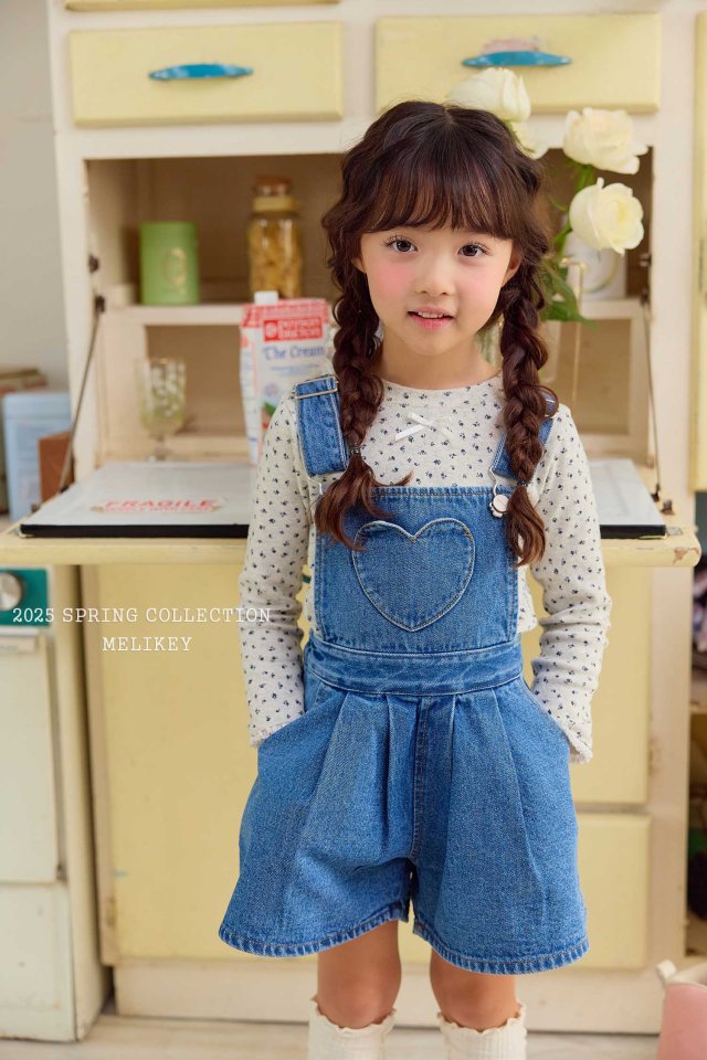 Melikey - Korean Children Fashion - #littlefashionista - Heart Pocket Suspenders Pants - 9
