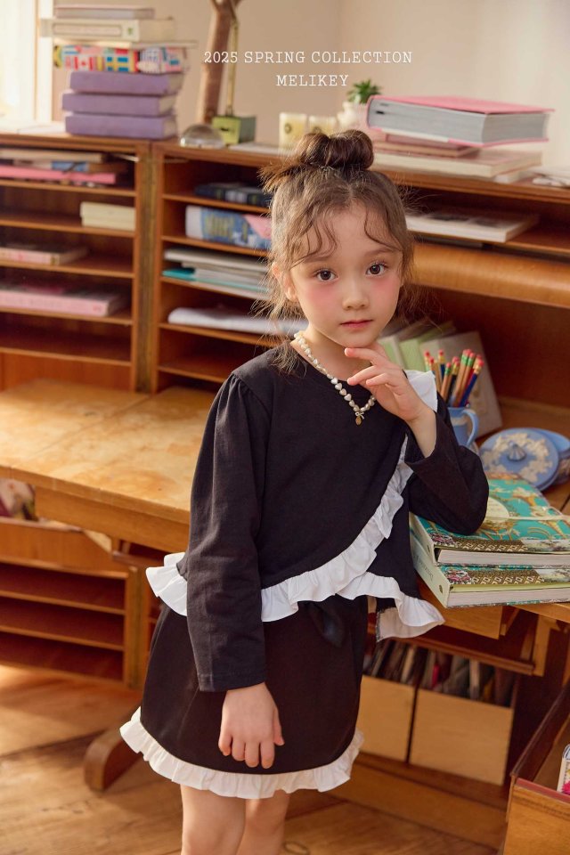 Melikey - Korean Children Fashion - #littlefashionista - Cross Frill Tee
