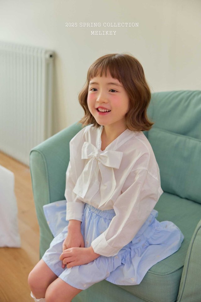 Melikey - Korean Children Fashion - #littlefashionista - Big Ribbon Blouse - 9