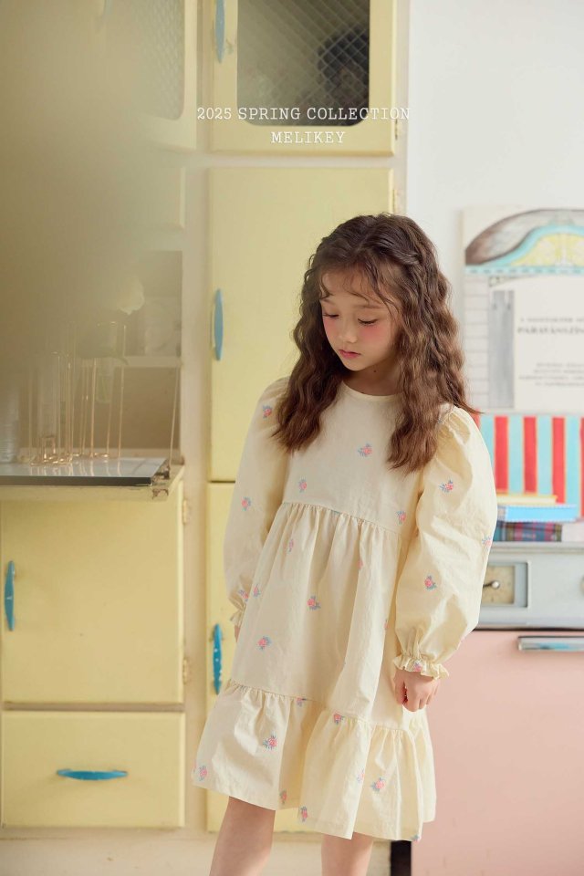 Melikey - Korean Children Fashion - #littlefashionista - Jasmine Embroidery One-piece - 5