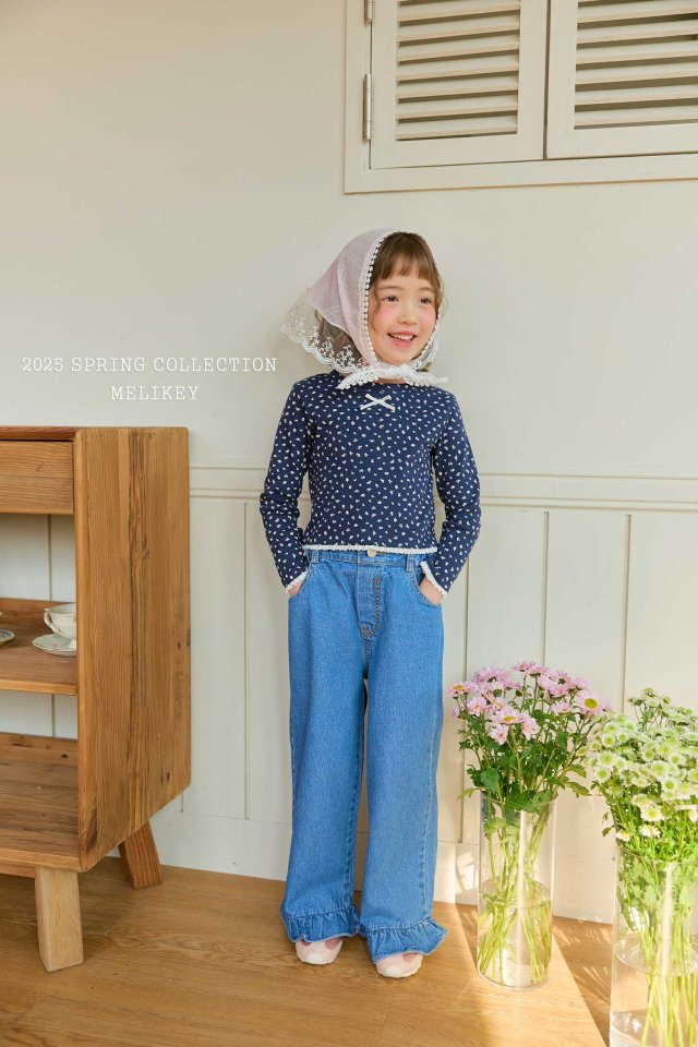 Melikey - Korean Children Fashion - #littlefashionista - Denim Frill Pants - 10