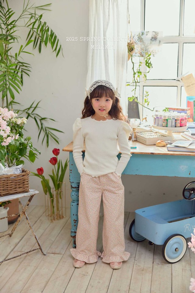 Melikey - Korean Children Fashion - #magicofchildhood - Spring Flower Frill Pants - 8