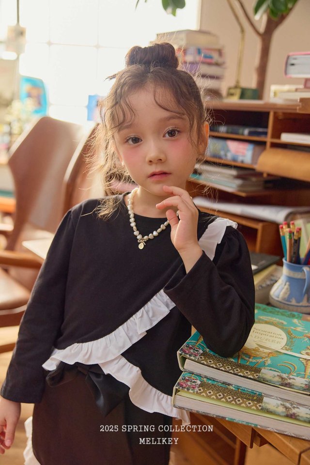 Melikey - Korean Children Fashion - #magicofchildhood - Cross Frill Tee - 2