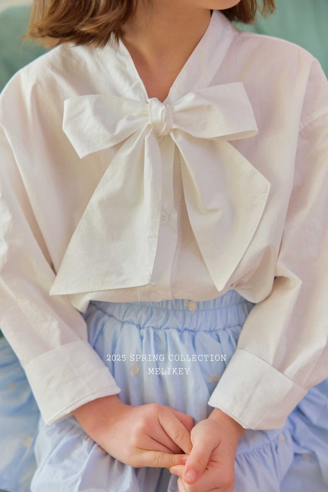 Melikey - Korean Children Fashion - #magicofchildhood - Big Ribbon Blouse - 10