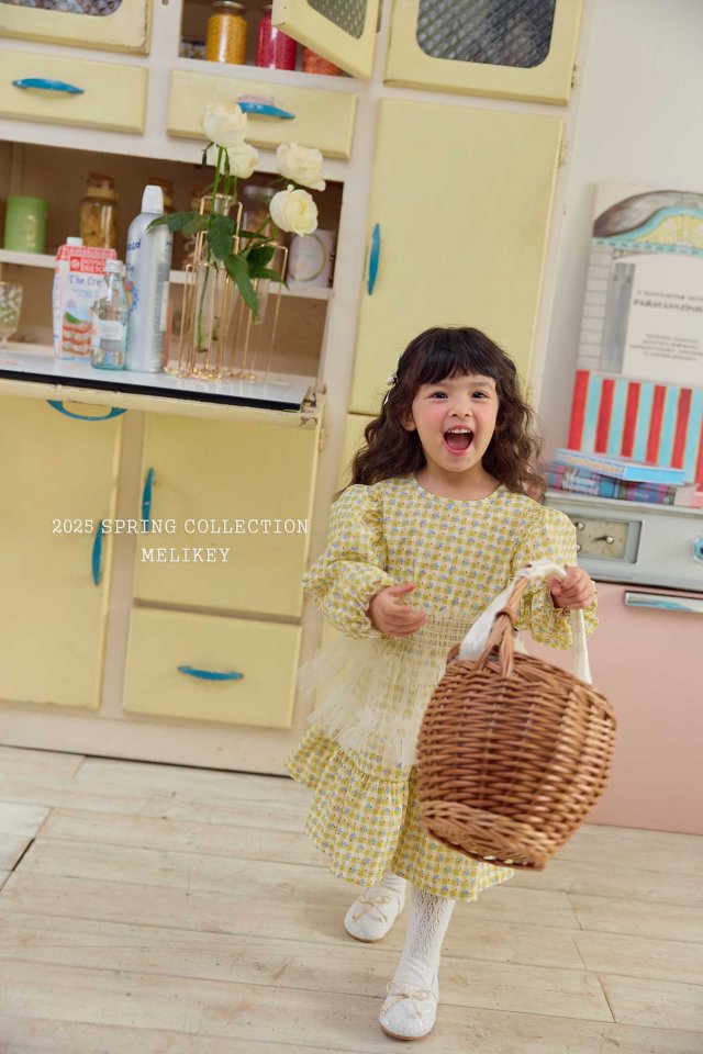 Melikey - Korean Children Fashion - #magicofchildhood - Check Flower One-piece - 7