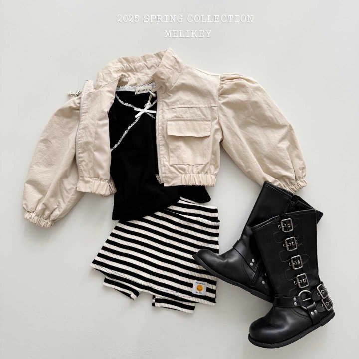 Melikey - Korean Children Fashion - #magicofchildhood - Stripe Biker Wrap Leggings - 6