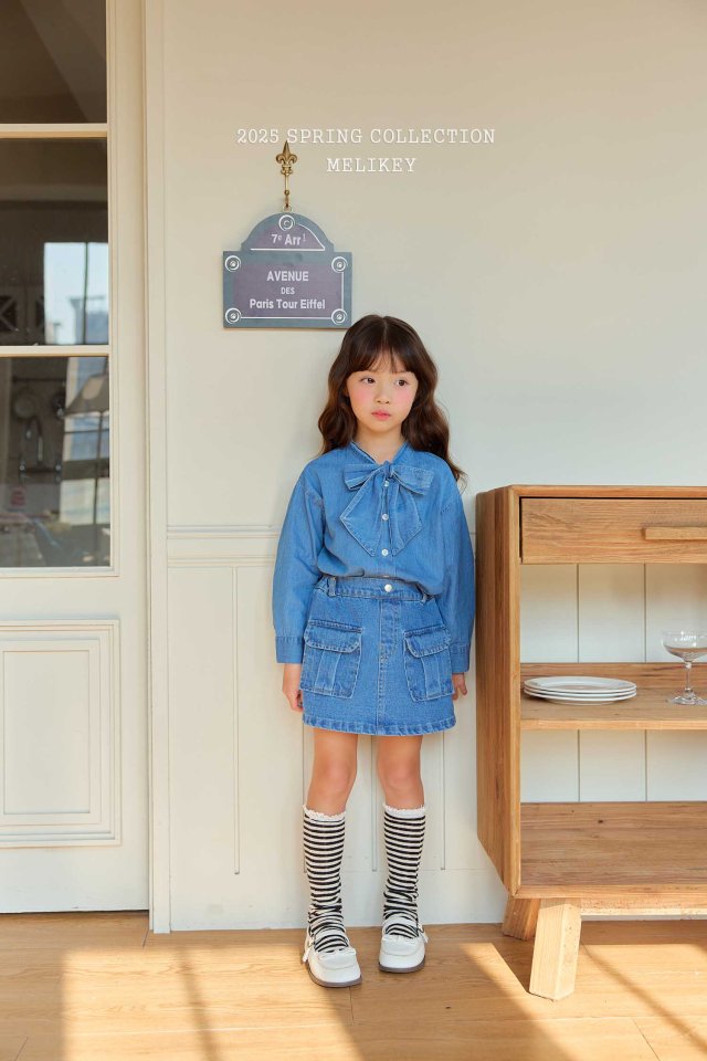 Melikey - Korean Children Fashion - #minifashionista - Miu Denim Skirt - 8