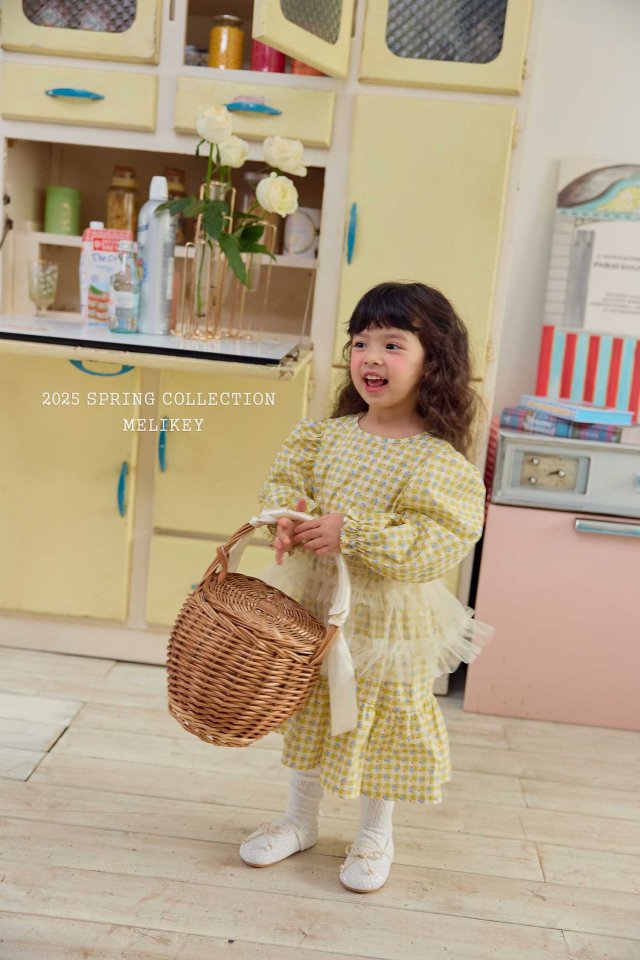 Melikey - Korean Children Fashion - #minifashionista - Check Flower One-piece - 8