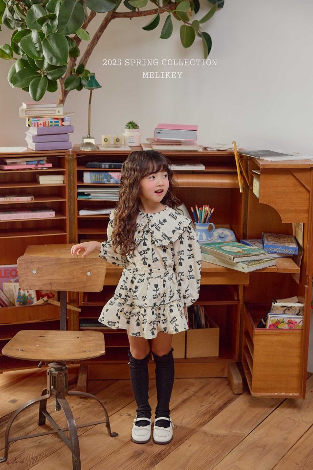 Melikey - Korean Children Fashion - #minifashionista - Pin Coat Frill Blouse - 5
