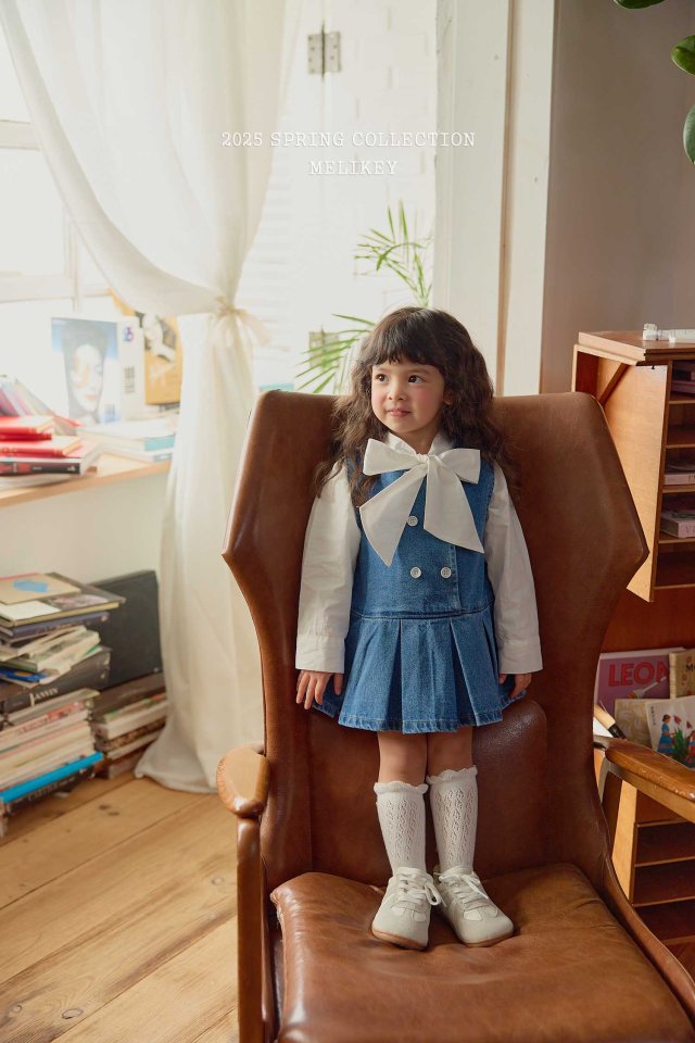 Melikey - Korean Children Fashion - #prettylittlegirls - Atte Denim One-piece - 2