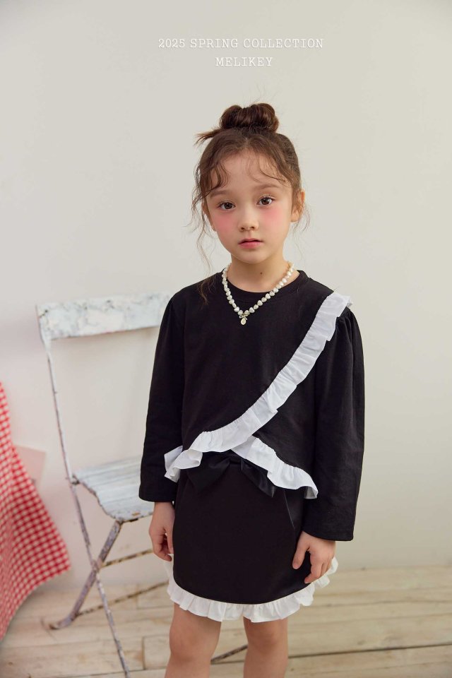 Melikey - Korean Children Fashion - #minifashionista - Cross Frill Tee - 4