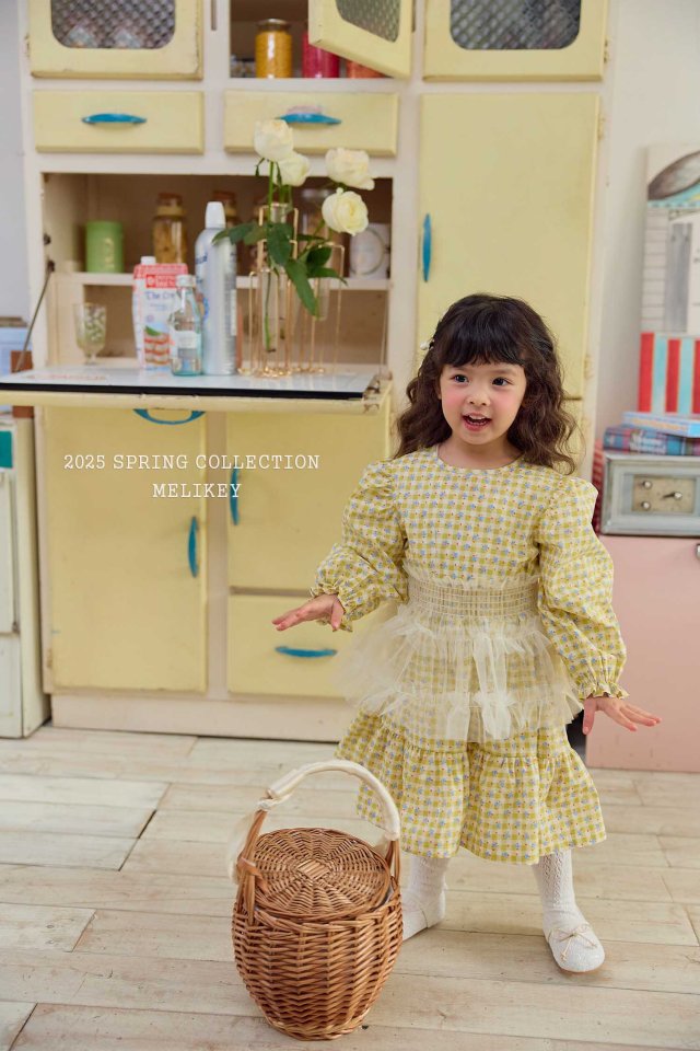 Melikey - Korean Children Fashion - #prettylittlegirls - Check Flower One-piece - 9