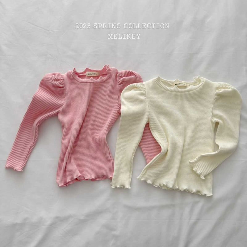Melikey - Korean Children Fashion - #toddlerclothing - Ribbed Puff Tee - 10