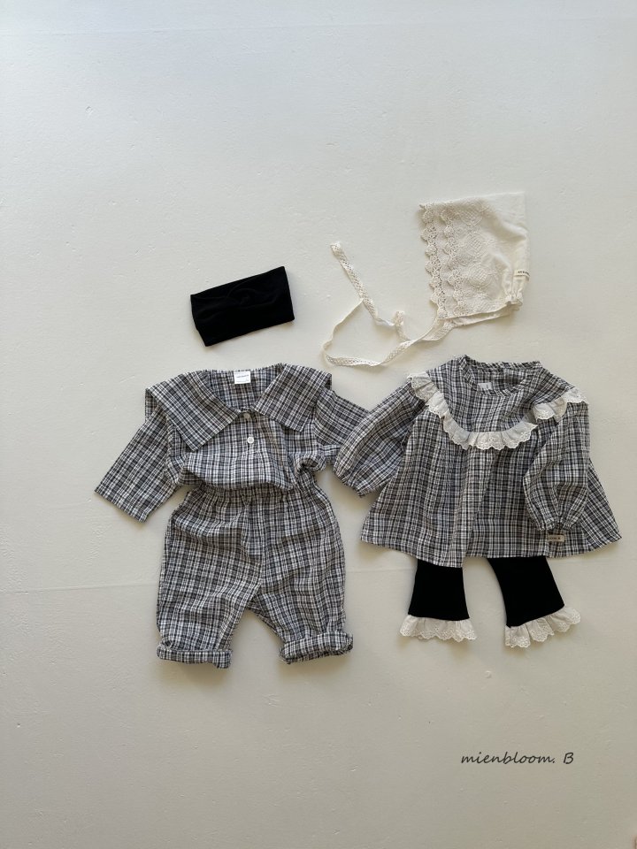 Mienbloom B - Korean Baby Fashion - #babyboutiqueclothing - Bebe Check Porter Shirt - 9