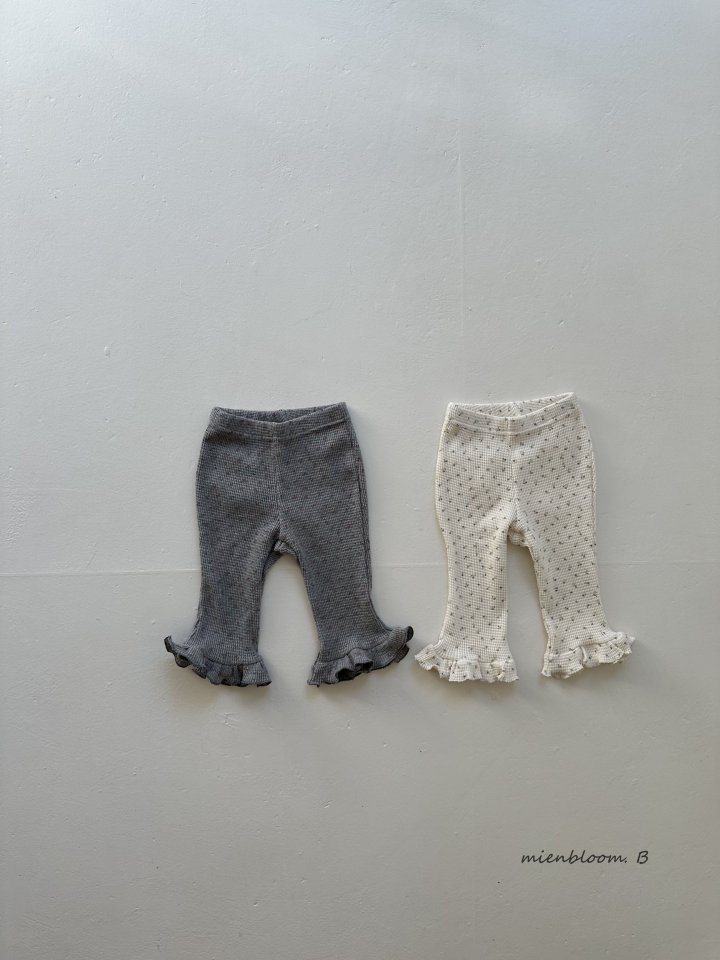 Mienbloom B - Korean Baby Fashion - #babyclothing - Bebe Waffle Flower Frill Pants - 9
