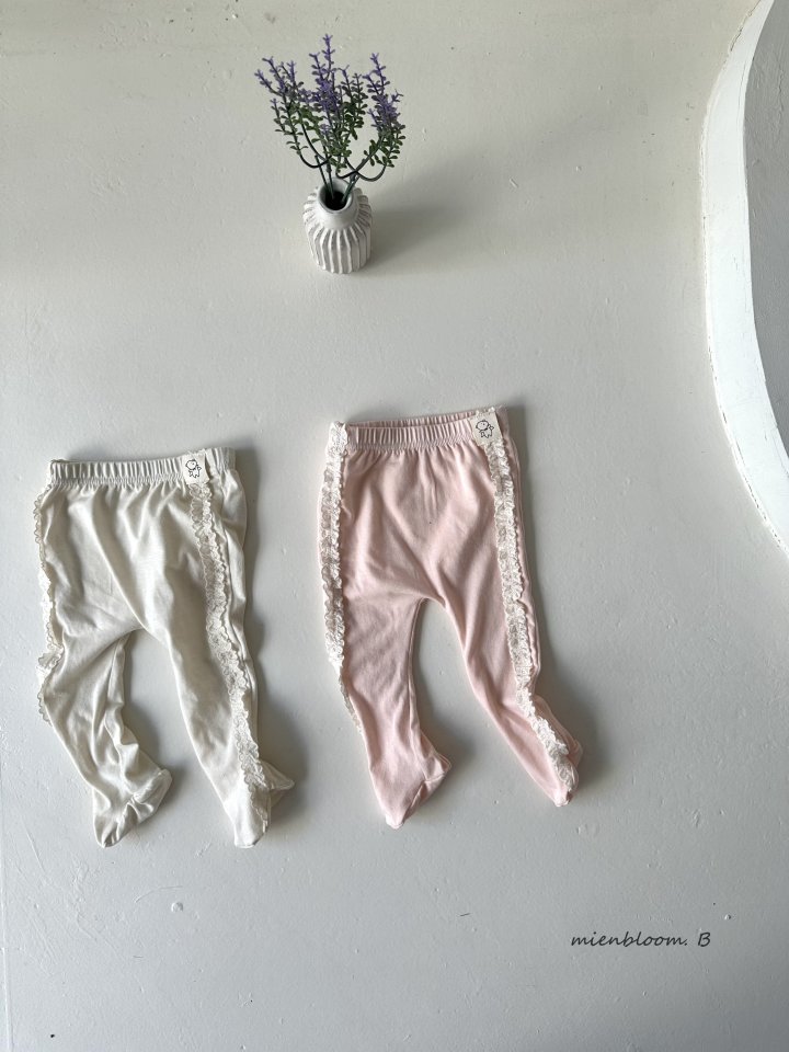 Mienbloom B - Korean Baby Fashion - #babyfashion - Bebe Frill Lace Foot Leggings