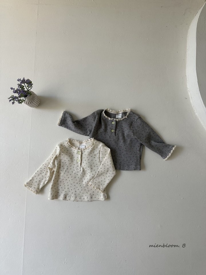 Mienbloom B - Korean Baby Fashion - #babyfever - Bebe Waffle Flower Tee - 10