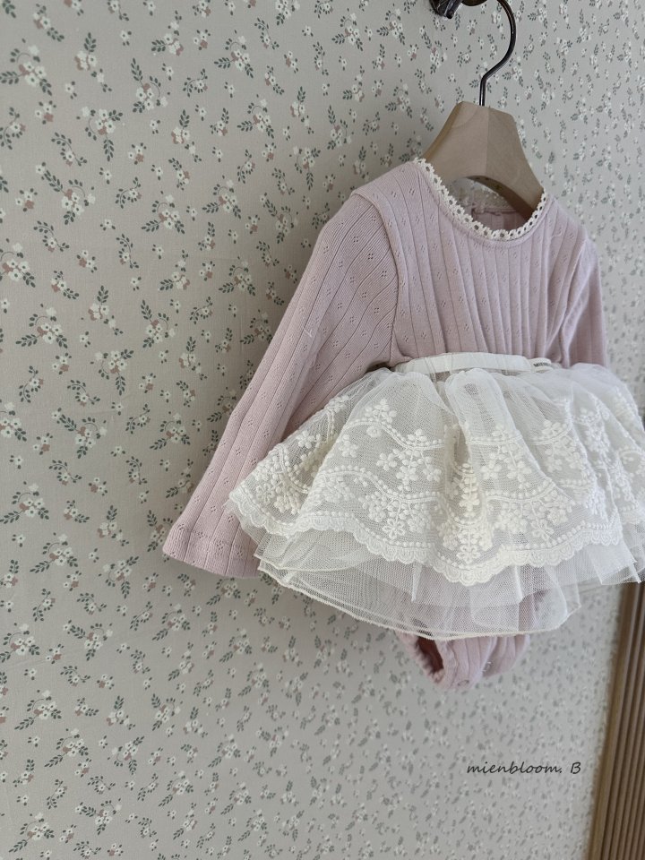Mienbloom B - Korean Baby Fashion - #babylifestyle - Bebe Mesh Lace Skirt - 5