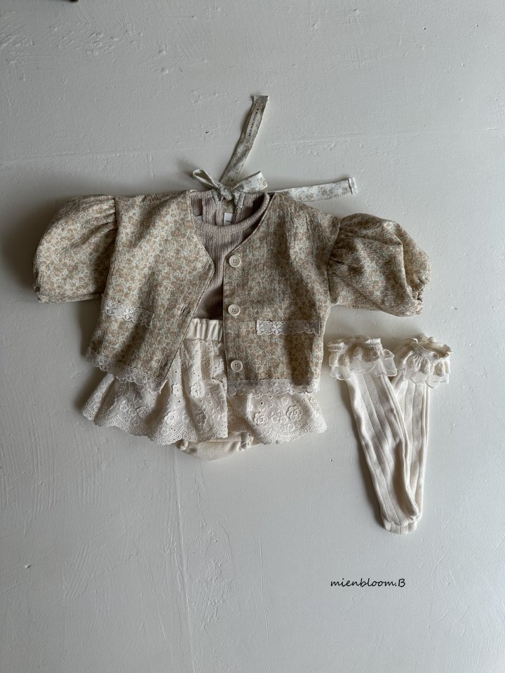 Mienbloom B - Korean Baby Fashion - #babyoninstagram - Bebe Flower Lace Bloomer - 7