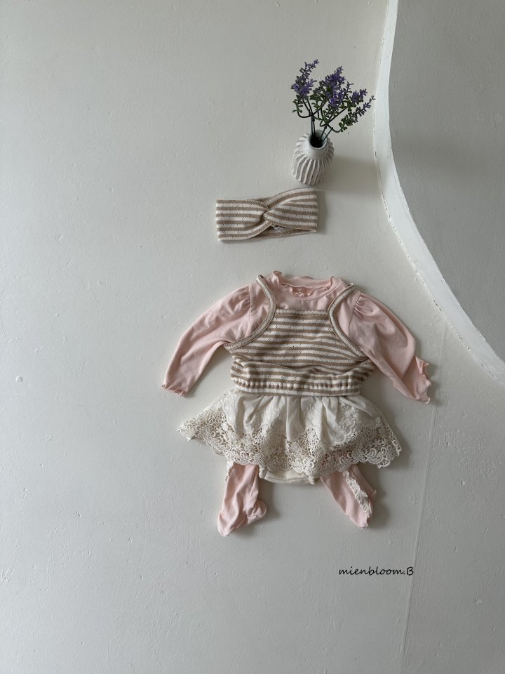 Mienbloom B - Korean Baby Fashion - #babyoutfit - Bebe Frill Lace Foot Leggings - 7