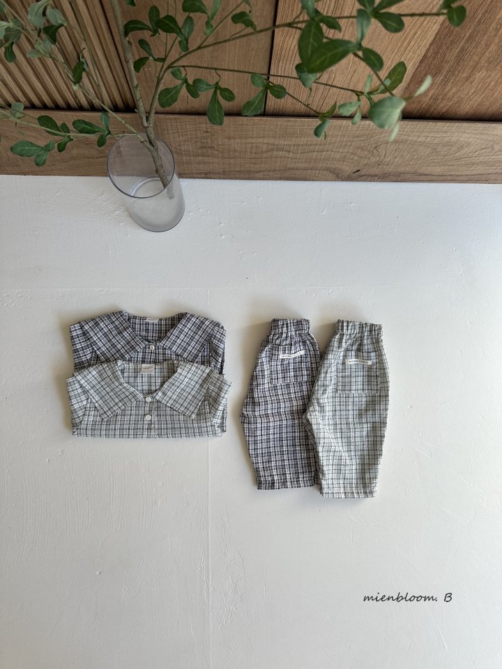 Mienbloom B - Korean Baby Fashion - #babyoutfit - Bebe Checked Daily Pants - 3