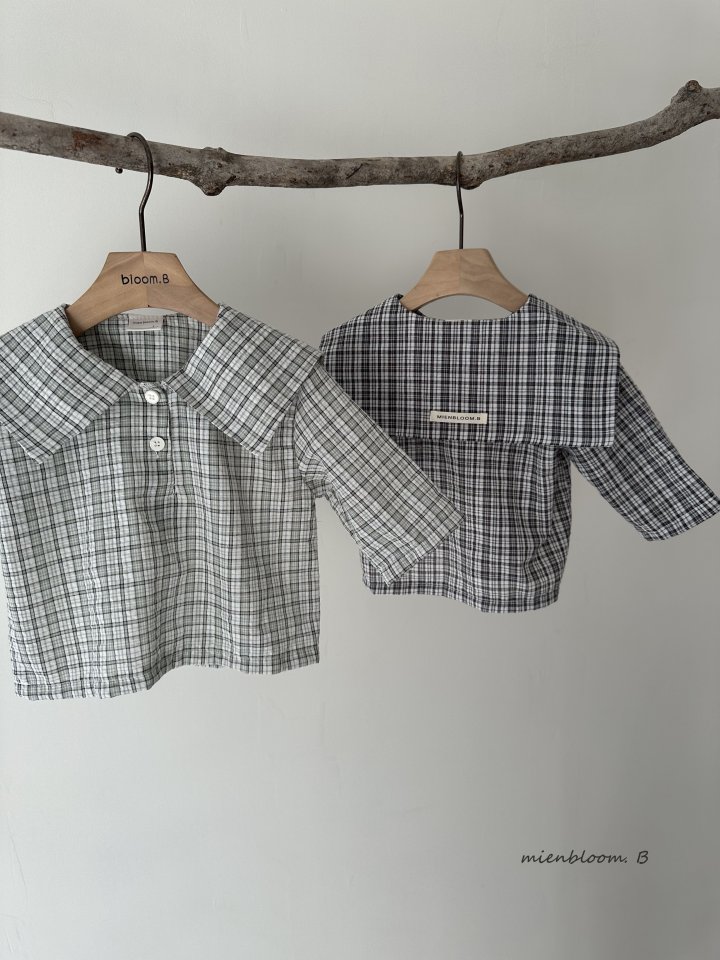 Mienbloom B - Korean Baby Fashion - #babyoutfit - Bebe Check Porter Shirt - 3