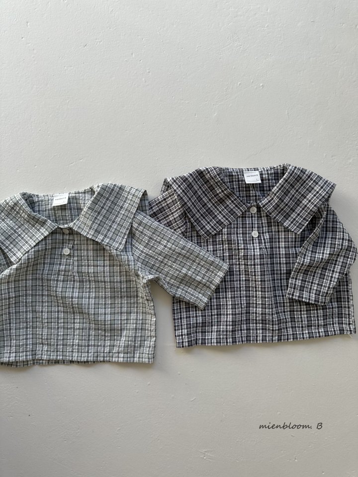Mienbloom B - Korean Baby Fashion - #babyoutfit - Bebe Check Porter Shirt - 4
