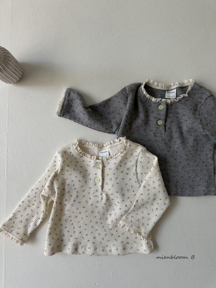 Mienbloom B - Korean Baby Fashion - #babywear - Bebe Waffle Flower Tee - 2