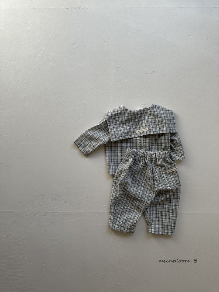 Mienbloom B - Korean Baby Fashion - #onlinebabyboutique - Bebe Checked Daily Pants - 6