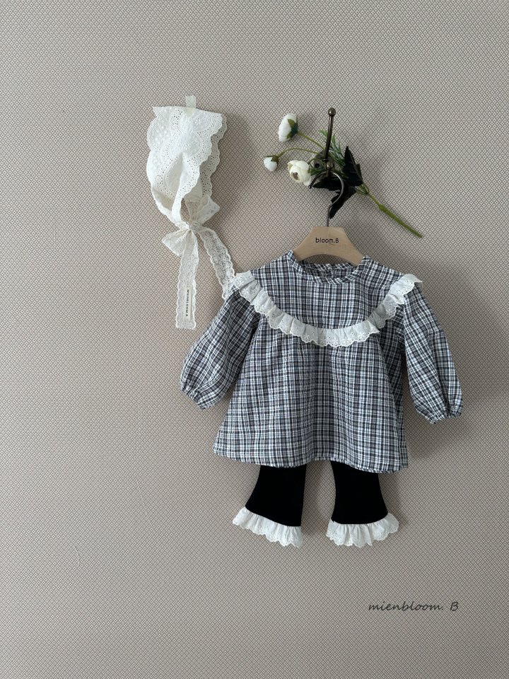 Mienbloom B - Korean Baby Fashion - #onlinebabyshop - Bebe Checked Mini One-piece - 8