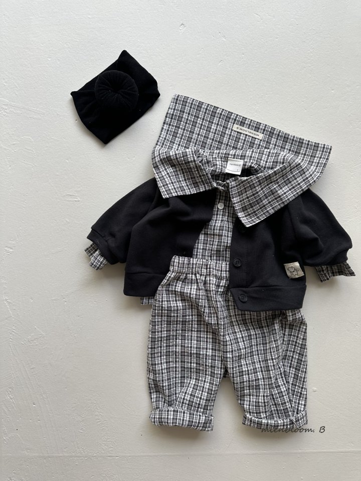 Mienbloom B - Korean Baby Fashion - #onlinebabyshop - Bebe Check Porter Shirt - 6