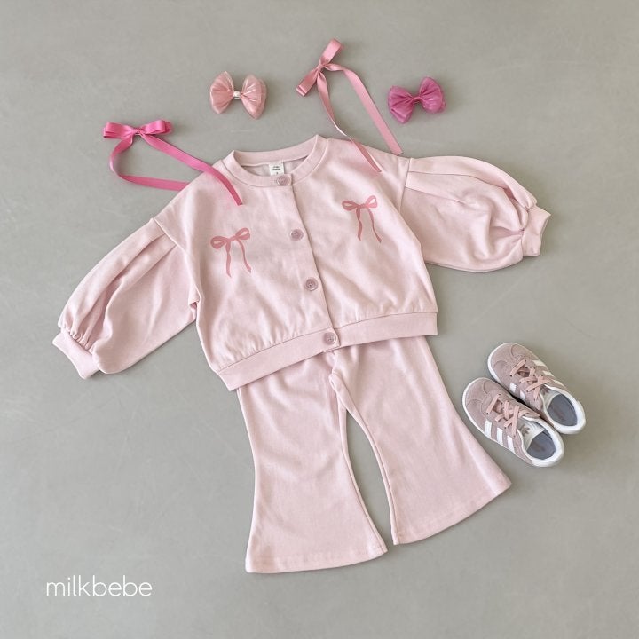 Milk Bebe - Korean Children Fashion - #childofig - Ribbon Top Bottom Set - 10