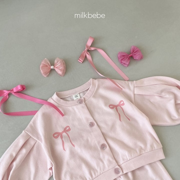Milk Bebe - Korean Children Fashion - #childrensboutique - Ribbon Top Bottom Set - 11