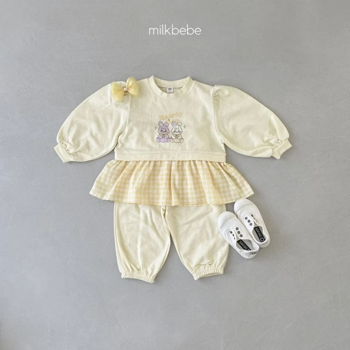 Milk Bebe - Korean Children Fashion - #prettylittlegirls - Sister Bunny Top Bottom Set - 9